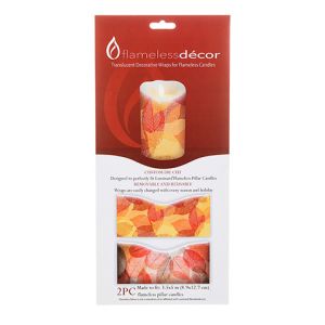 Flameless Decor Fall Leaves Candle Wrap 3.5 X 5 Inches