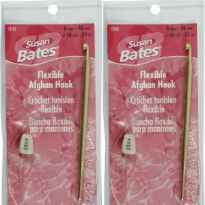 Spinrite Susan Bates Silvalume Aluminum Afghan Crochet Hook 1 Pack of 2 Piece