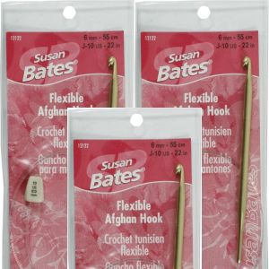 Spinrite Susan Bates Silvalume Aluminum Afghan Crochet Hook 1 Pack of 3 Piece