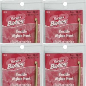 Spinrite Susan Bates Silvalume Aluminum Afghan Crochet Hook 1 Pack of 4 Piece