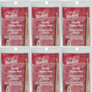 Spinrite Susan Bates Silvalume Aluminum Afghan Crochet Hook 1 Pack of 6 Piece