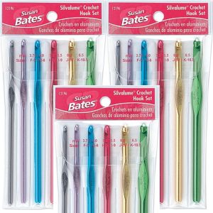 Spinrite Silvalume Aluminum Crochet Hook Set F5 To K10.5 1 Pack of 3 Piece