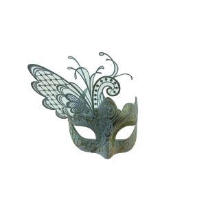 Kbw Women s Venetian Mask with Metal Side Butterfly Masquerade Mask White and Gold