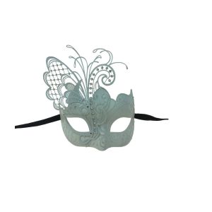 Kbw Women s Venetian Mask with Metal Side Butterfly Masquerade Mask White
