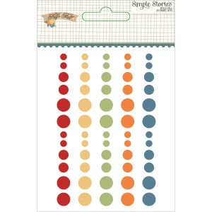 Hello Fall Enamel Dots Embellishments 6 Per Pkg
