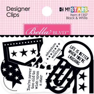 Oh My Stars Collection Designer Clips Black and White