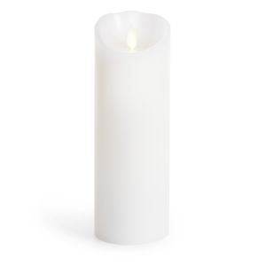 Flameless Candle White Wax Unscented Pillar 8 Inch