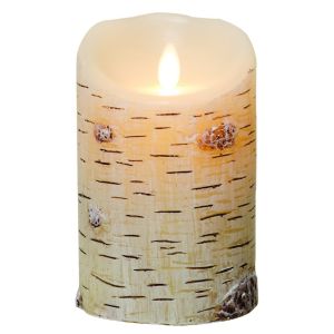 Birch Textured Led Pillar Candle