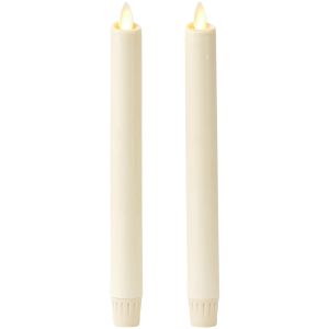 Luminara Flameless Candles Unscented Wax Dipped Taper Ivory 8 Inches