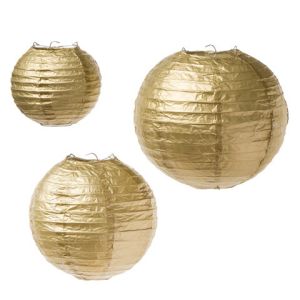 Gold Paper Lantern 6 8 10 Inches