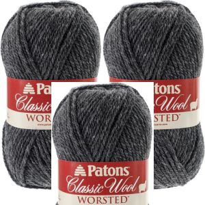Spinrite Patons Classic Wool Yarn Dark Grey Mix 1 Pack of 3 Skein