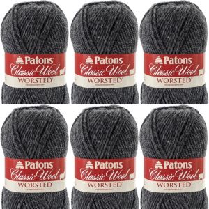 Spinrite Patons Classic Wool Yarn Dark Grey Mix 1 Pack of 6 Skein