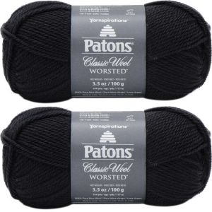 Spinrite Patons Classic Wool Yarn Black 1 Pack of 2 Skein