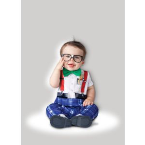 InCharacter Baby Boy s Nursery Nerd Costume White and Blue X Small 0 6 Months