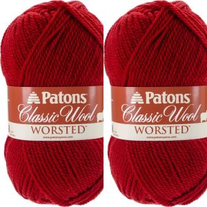 Spinrite Patons Classic Wool Yarn Bright Red 1 Pack of 2 Skein