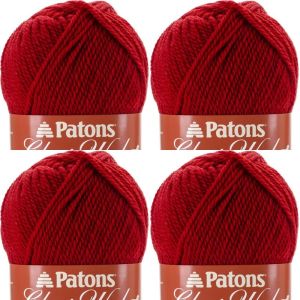 Spinrite Patons Classic Wool Yarn Bright Red 1 Pack of 4 Skein