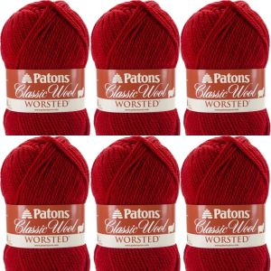 Spinrite Patons Classic Wool Yarn Bright Red 1 Pack of 6 Skein