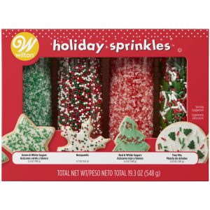 Wilton Mega Sprinkles Set 4 Per Pkg -Traditional Christmas