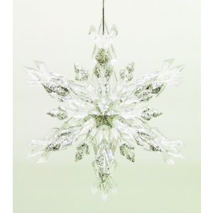 Snow Flake Original With Glitter 4X1.4 Inches