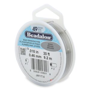 Beadalon Stringing Wire 49 Strand .018inchesX30 Bright 1Per Pkg