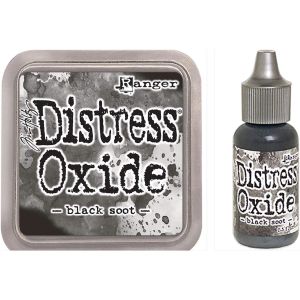 Ranger Black Soot Distress Oxide Pad And Reinker Lot Tim Holtz Bundle