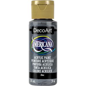 DecoArt Americana Acrylic Paint 2oz Zinc Opaque 1 Pack of 6 Piece