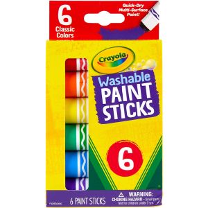 Crayola Washable Paint Sticks 6Per Pkg 1 Pack of 2 Piece