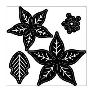 Christmas Craft Dies Detailed Poinsettia Flowers