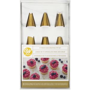 Wilton Cake Decorating Set W/Piping Tips 17 Per Pkg -Navy Blue And Gold