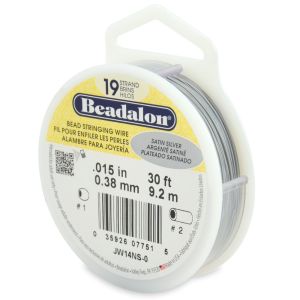 Beadalon Stringing Wire 19 Strand .015inchesX30 Satin Silver 1Per Pkg