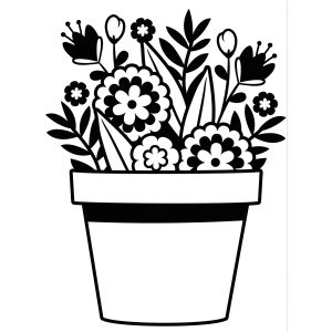 Flowers In Pot Embossing Folder