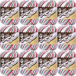 Spinrite Lily Sugar n Cream Yarn Ombres Mistletoe 1 Pack of 12 Skein