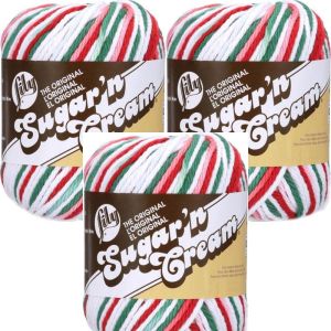 Spinrite Lily Sugar n Cream Yarn Ombres Mistletoe 1 Pack of 3 Skein