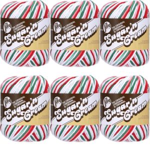 Spinrite Lily Sugar n Cream Yarn Ombres Mistletoe 1 Pack of 6 Skein