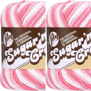 Spinrite Lily Sugar n Cream Yarn Ombres Strawberry Cream 1 Pack of 2 Skein