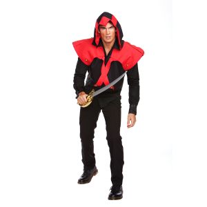 Halloween Wholesalers ? Pirate Assassin Black and Red Costume one size fits Most