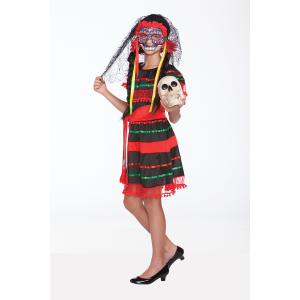Halloween Wholesalers Grave Cutie Scary Kids Costume Large 10 12. Red and Green