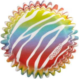 Wilton Rainbow Zebra Print Mini Baking Cases, 100-Count
