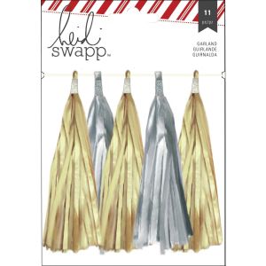 Oh What Fun Garland Tassels Silver Gold Glit