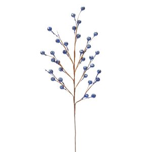 Darice Christmas Floral Royal Blue Berry Spray Glitter