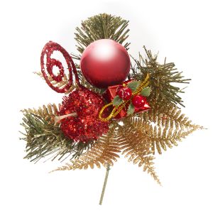 Darice Apple Pick With Fern And Pine 8 Inches