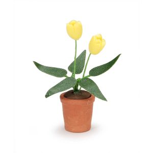 Timeless Minis Pot With Yellow Tulips 0.5 X 1.625 Inches