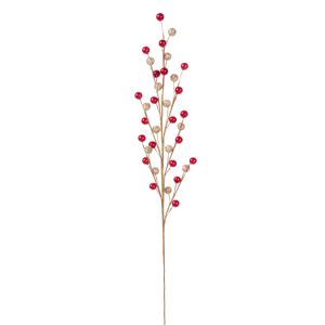 Darice Seasonal Floral Red and Gold Christmas Spray Berries 18 Inches