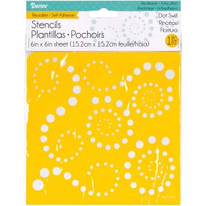 Self Adhesive Stencil Dot Swirls 6 X 6 Inches