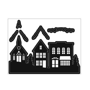 Darice Build A Design Craft Dies Christmas Village with Snow