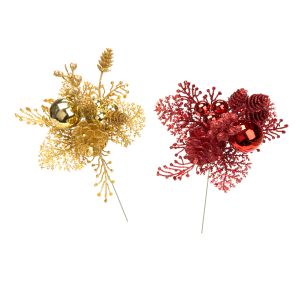 Christmas Pick Glittr Berry Cone 8 Inches