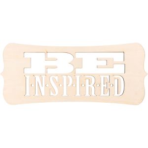 Laser Cut Wood Sign Fancy Rectangle Be Inspired 14 X 5.5 Inches