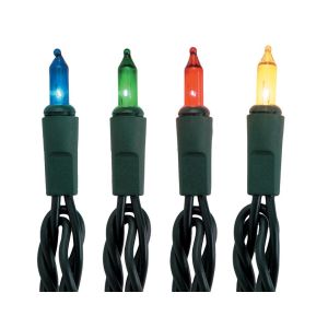 Decolights Light Set 50 Multi Color Bulb Green Wire Indoor Outdoor