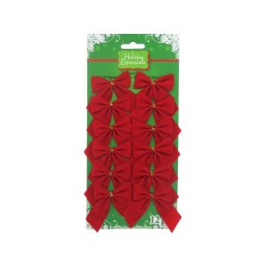 Darice Holiday Velvet Bow Red 2 by 2