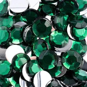 John Bead Acrylic Round Flat Back Rhinestones 12mm ss50 Green 400pcsBag